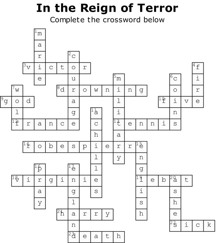 In-the-Reign-of-Terror-Crossword-Puzzle-Answer-Key